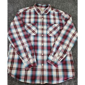 American Eagle Seriously Soft Mens Xl Muticolor Plaid Long Sleeve Button Down
